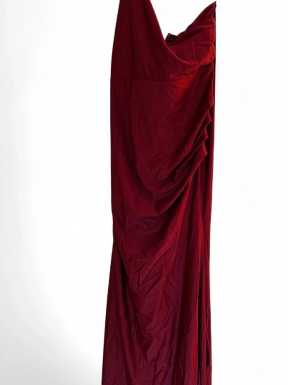 Fashion Nova Wine Red Draped Maxi Skirt
